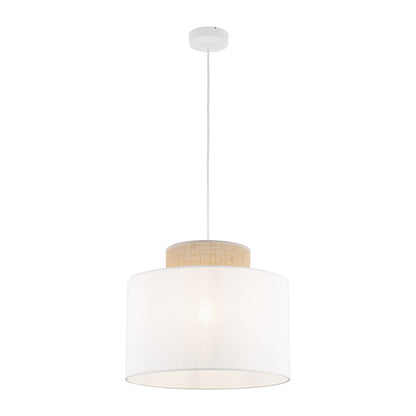 Duo White Jute Scandinavian Pendant Ceiling Light for Kitchen Island, Dining Room & Natural Interiors - AURABAGS SHOP
