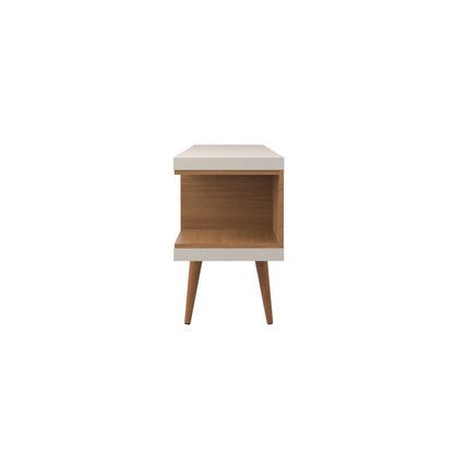 Eureka Modern 53.14" TV-Schrank mit 4 Einlegeböden - Cremeweiß Glänzend/Ahorn Creme