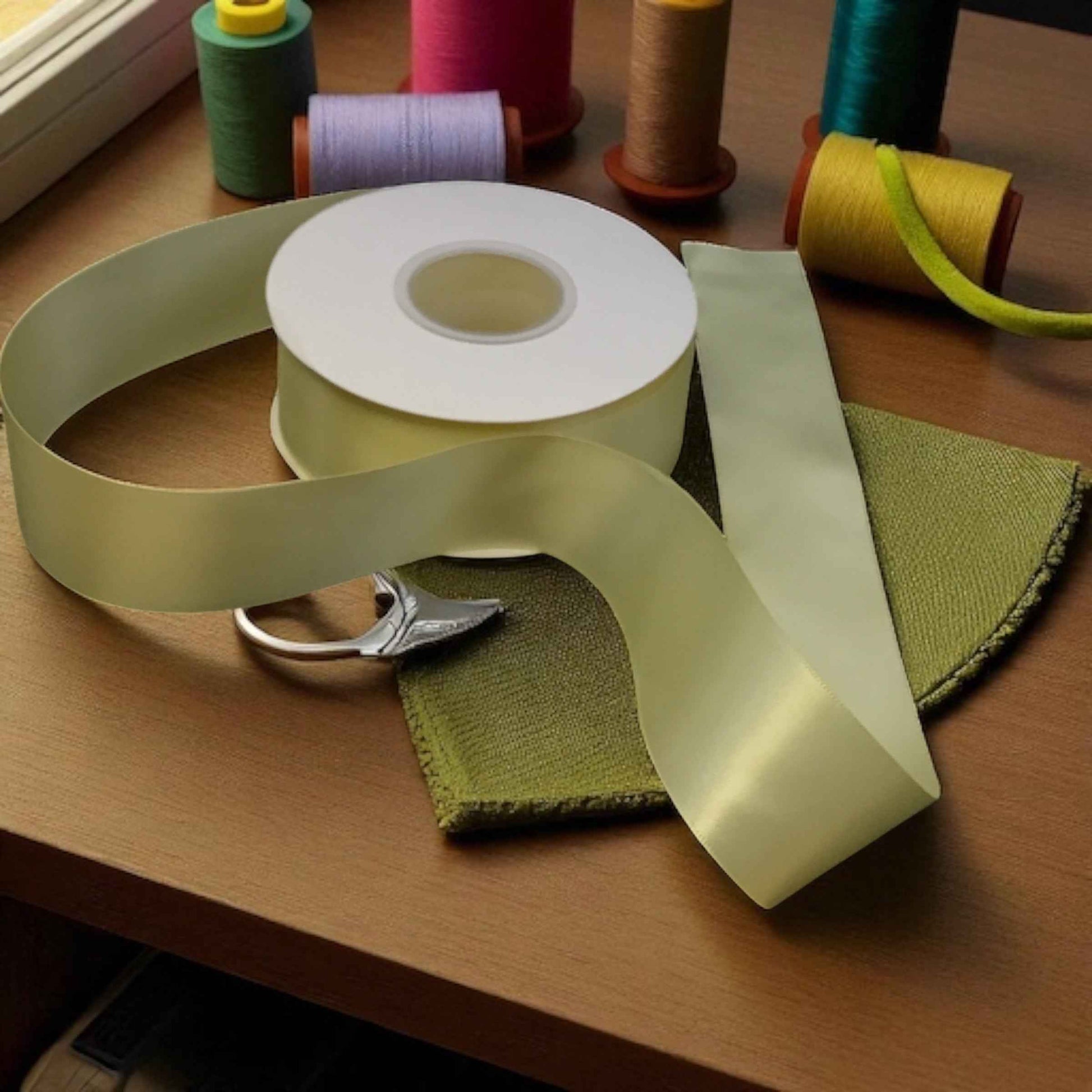 Satin Ribbon Double Face Lemon #614 -3.8 cm Wide