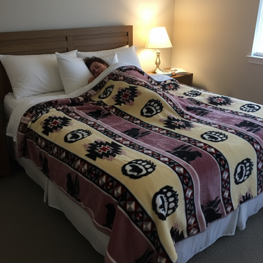 LUXURY PLUSH ULTRA SOFT BLANKET (Navajo Bear Paw)