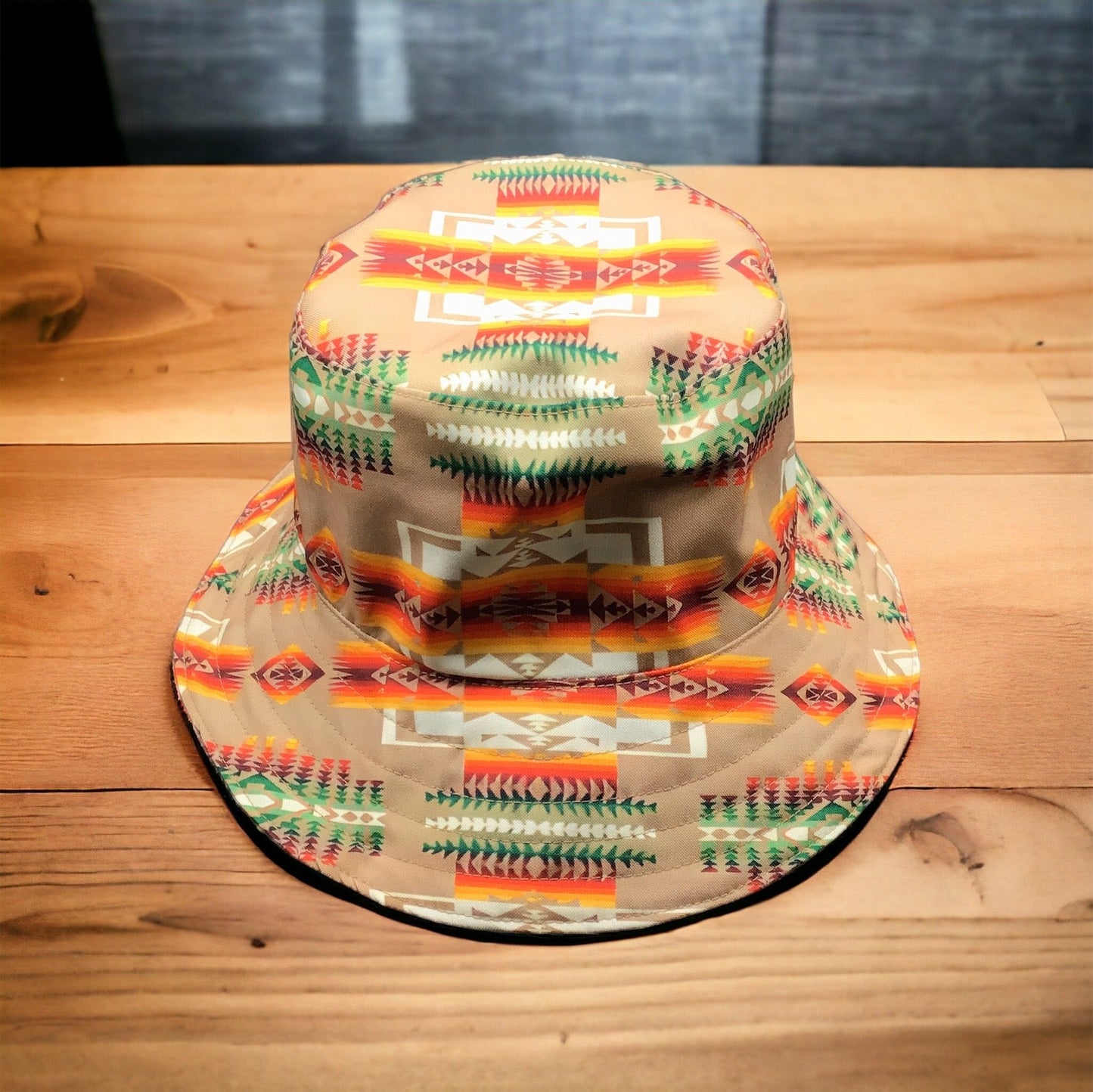 Beige Native Style Bucket Hat