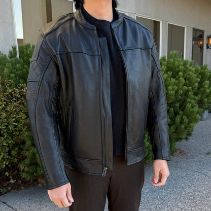 Unik International Men's Reflective Stripe Motorcycle Jacket