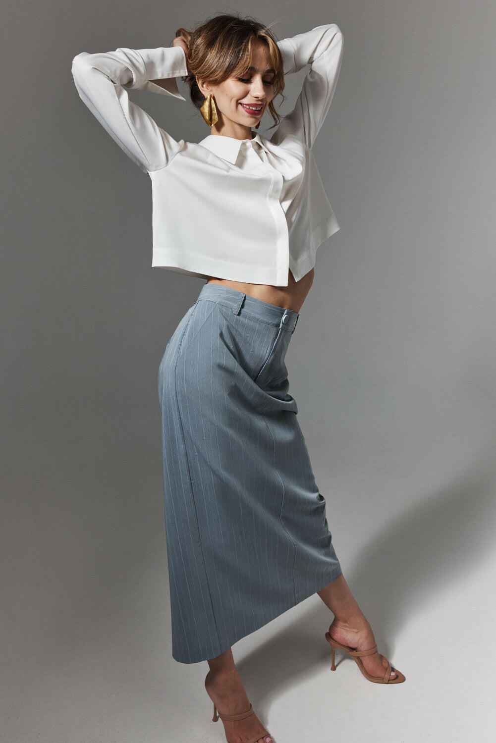 Satin long sleeve shirt