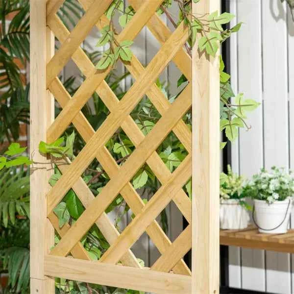 Natural Fir Wood Garden Arbor Bench with Trellis Arch, 63 x 78 in (United States Delivery Only)