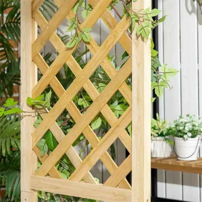 Natural Fir Wood Garden Arbor Bench with Trellis Arch, 63 x 78 in (United States Delivery Only)