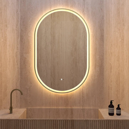 26" x 40" Frameless Capsule LED Mirror with Anti-Fog, CRI 90+ & Seamless Lighting