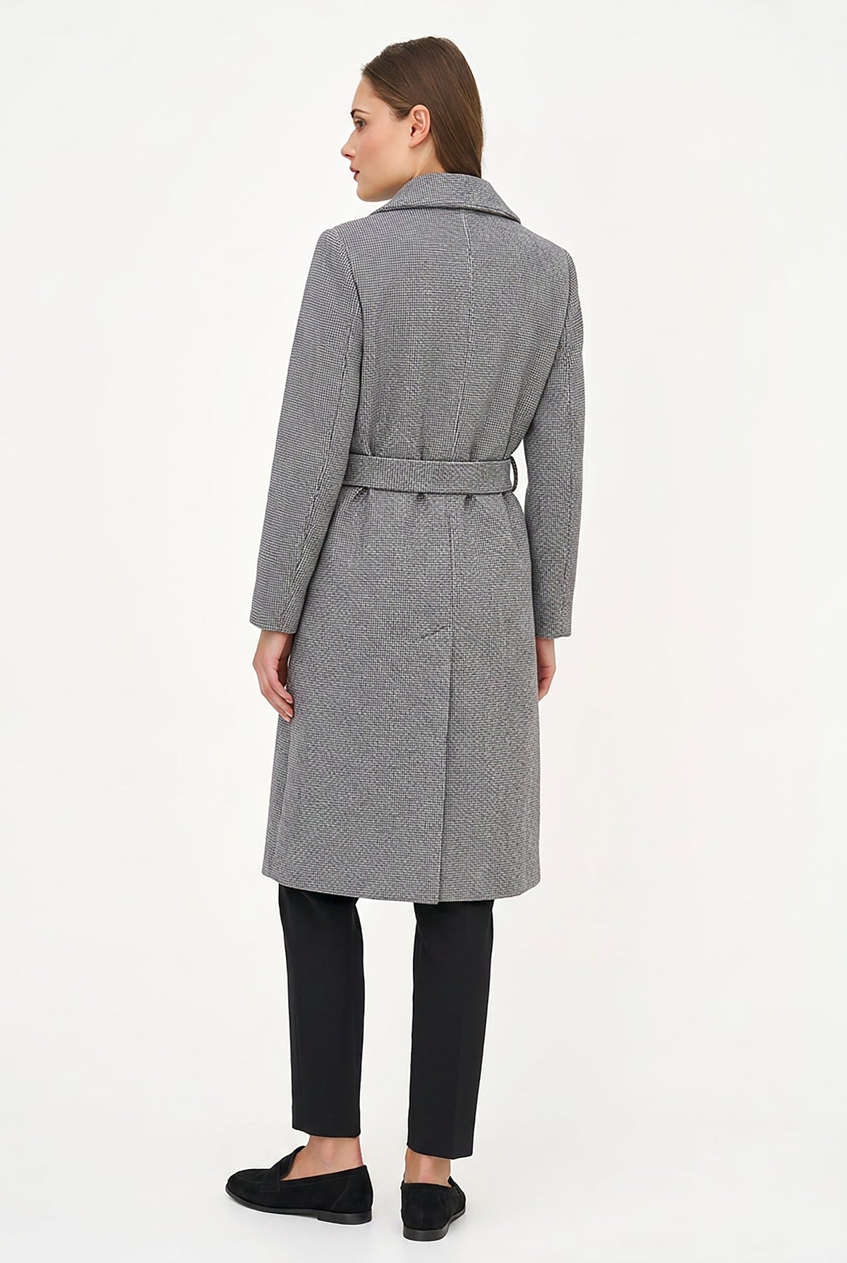 Women's Shawl-Collar Coat, Long Sleeves, Hidden Snaps & Removable Belt