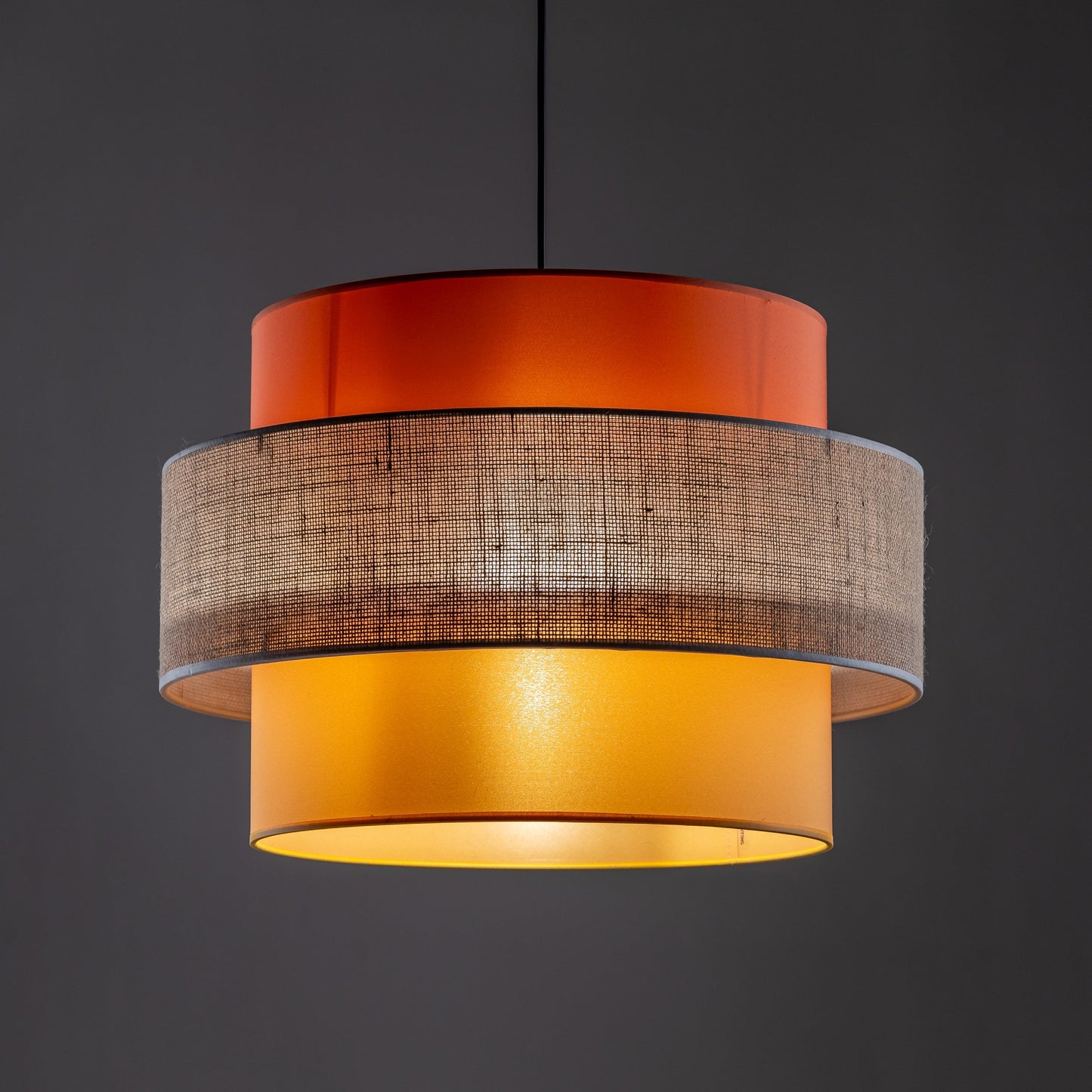 TRIO Jute Mid-Century Boho Large Pendant Ceiling Light Fixture for Kitchen Island, Dining Room & Living Room - AURABAGS SHOP