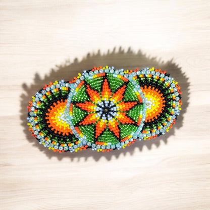 Light Green Native American Beaded Barrettes