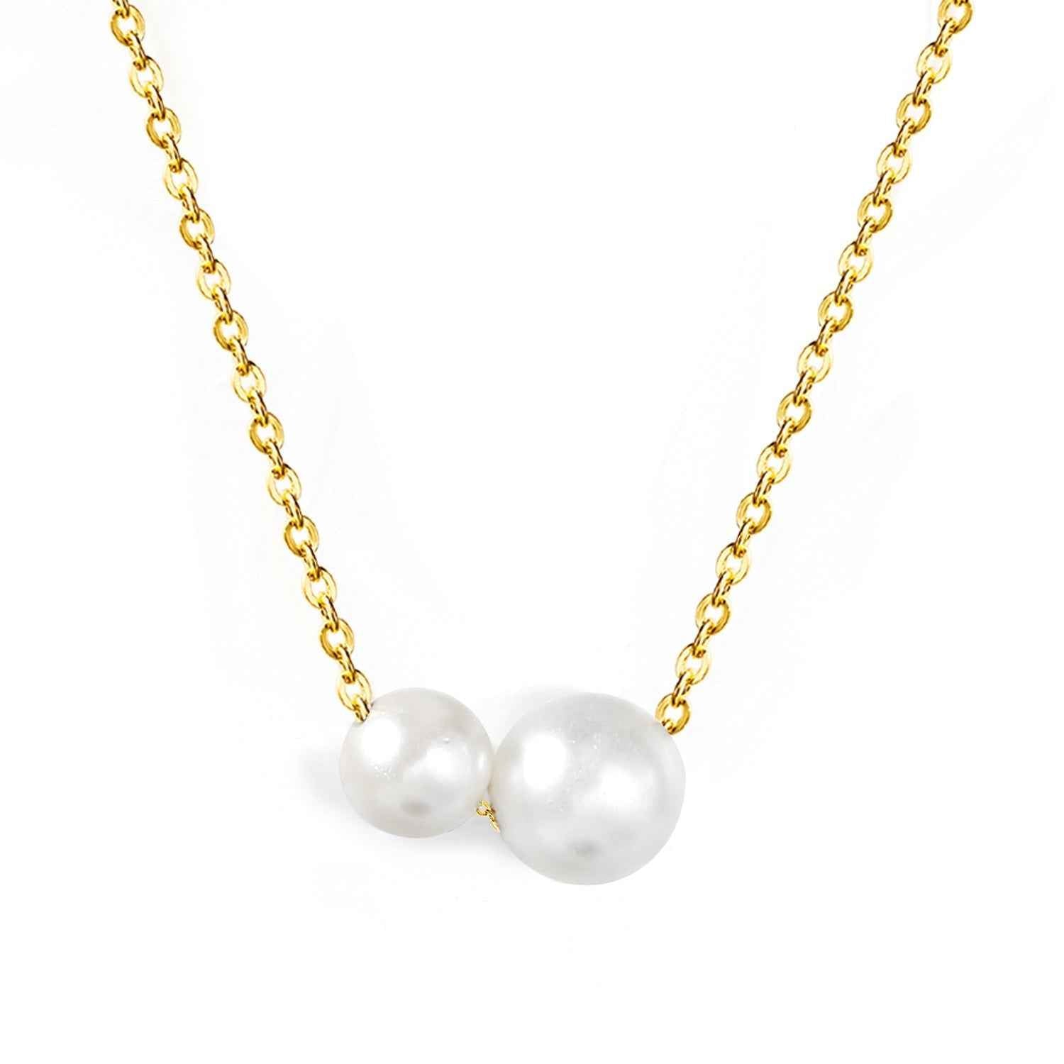Duo Pearl Drop Necklace