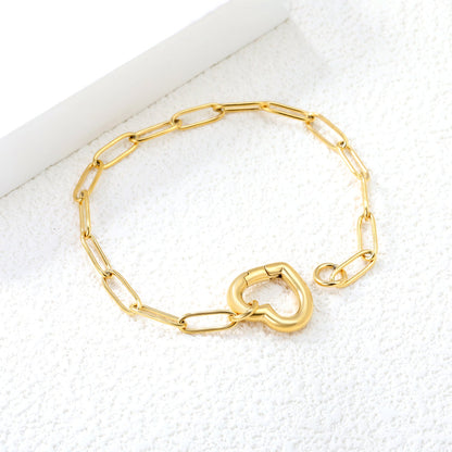 Peach Heart Clasp Bracelet