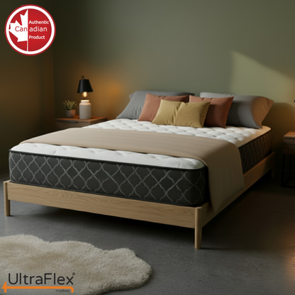 UltraFlex® SUMMIT Federkern-Hybridmatratze – Orthopädische Unterstützung aus kanadischer Herstellung mit kühlendem Gel-Schaum, gesteppter Oberseite, atmungsaktivem & hypoallergenem Komfort, Kantenunterstützung & Bewegungsisolierung