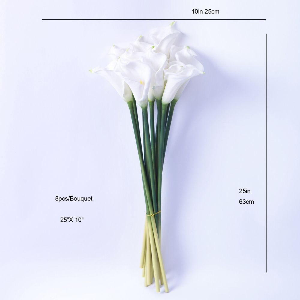 Lawi Künstlicher weißer Calla-Lilien-Strauß 63,5 cm x 25,4 cm (12er-Set)