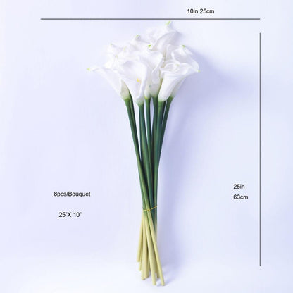 Lawi Künstlicher weißer Calla-Lilien-Strauß 63,5 cm x 25,4 cm (12er-Set)