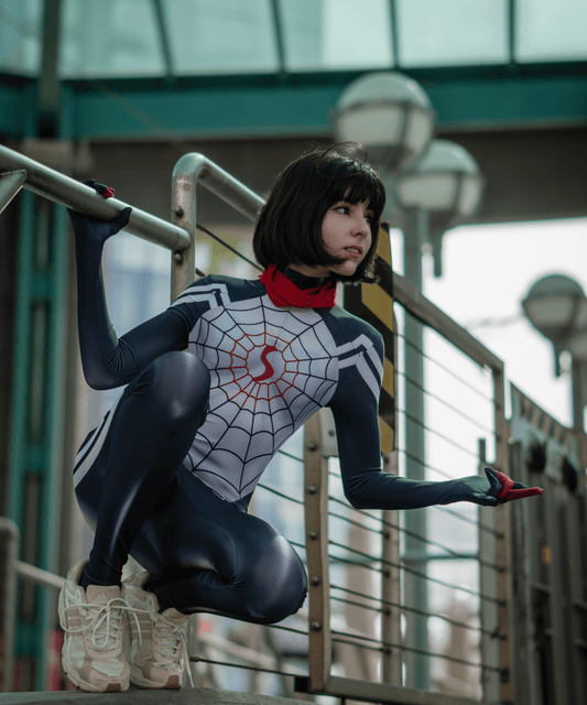[Inventory Clearance] Super Hero Spider Cindy Cosplay Full Bodysuit Halloween Costume Zentai