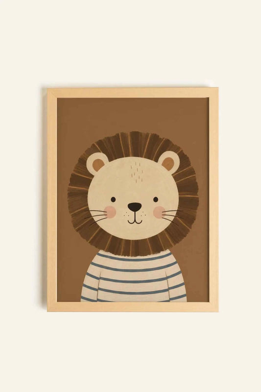 LEO THE LION, Oeuvre sur toile rigide, encadré Naturel Clair (collective)