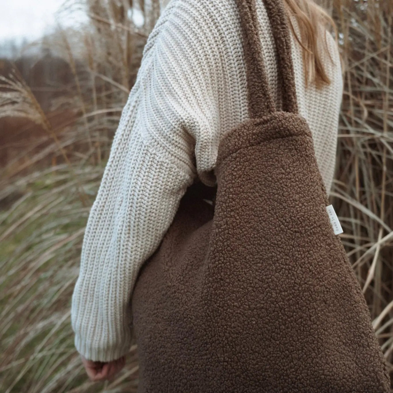 Sac fourre-tout en teddy | Doublure polar | Aimanté