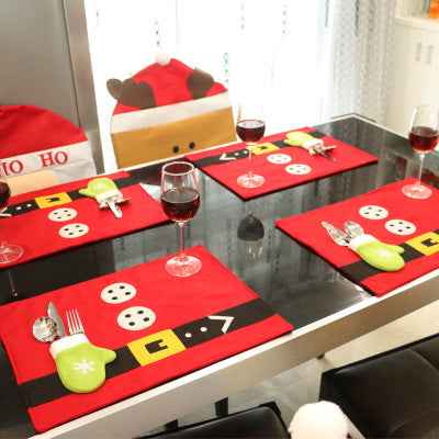 Christmas Table Mat - Holiday Placemat with Cutlery Holder