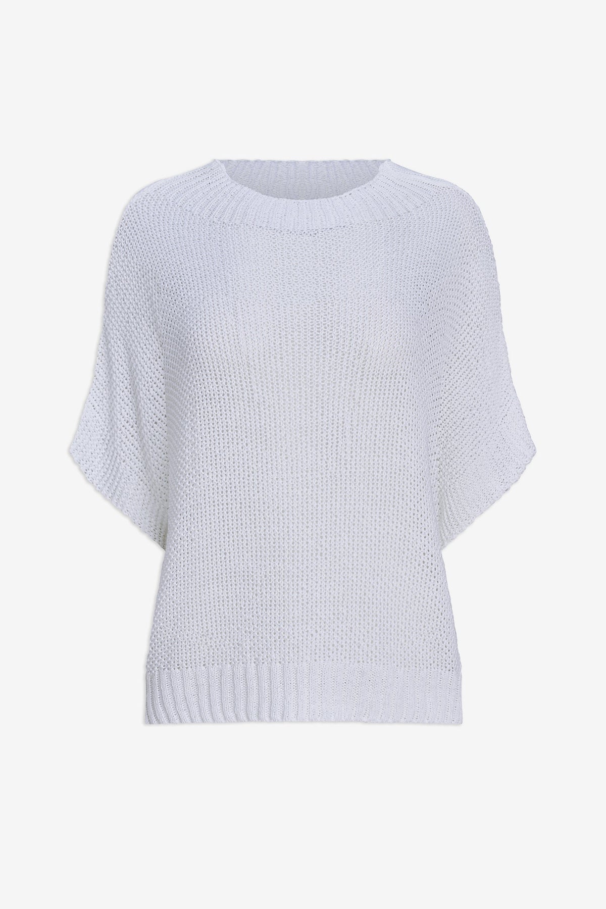 Women's Knit Boat-Neck Sweater with Short Sleeves