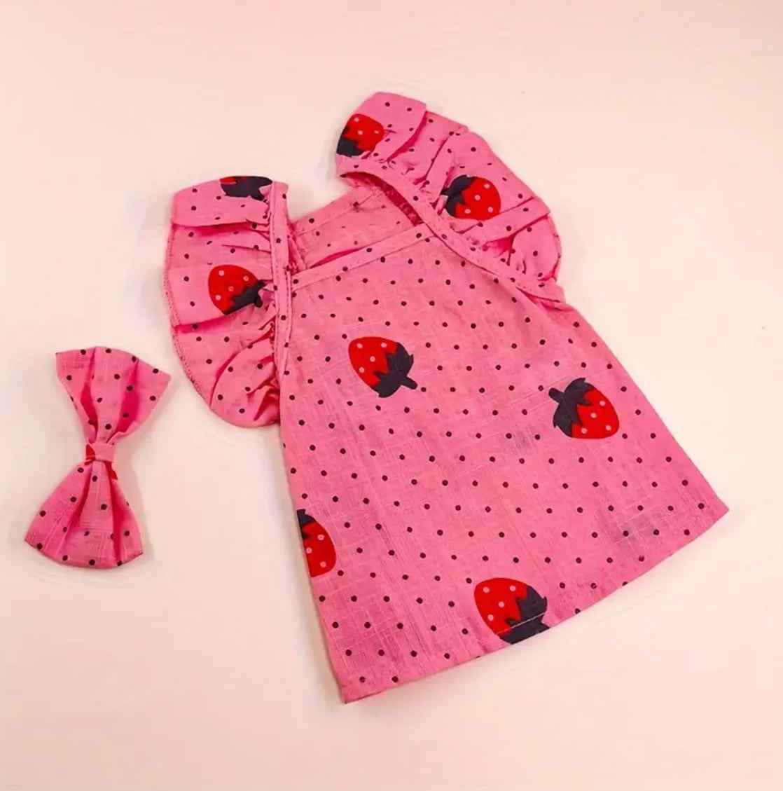 Strawberry Baby Dog Dress | Fruit Print Dog Outfit
