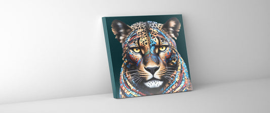 Gemalter Leopard 91cmx91cm