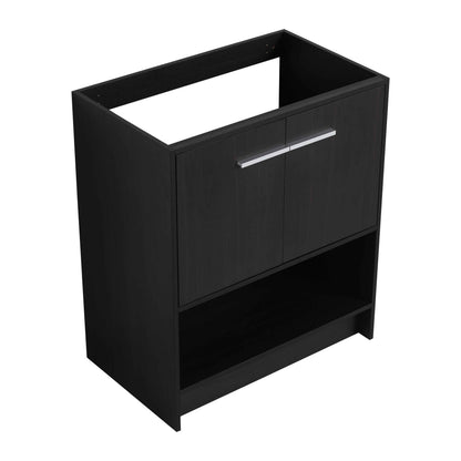30" Bathroom Vanity Cabinet – Dark Oak Freestanding Plywood Vanity Base
