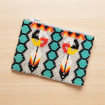 Feather with Dreamcatcher Beaded coin purse