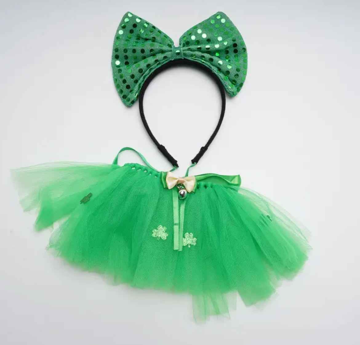 Saint Patrick’s Day Tutu and Bow – Festive Luxury Dog Outfit