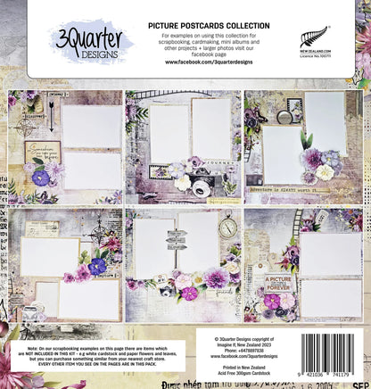 3Quarter Designs - 12" X12" Paper Pack - Picture Postcard