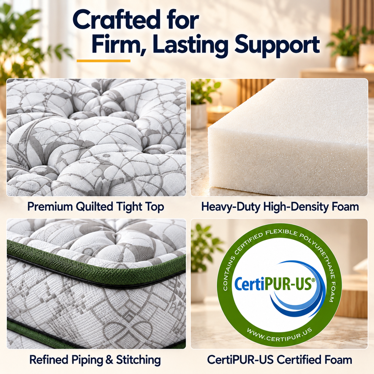 UltraFlex® DYNASTY 9 Inch Firm High Density Foam Mattress with Tight Top Comfort — Made in Canada