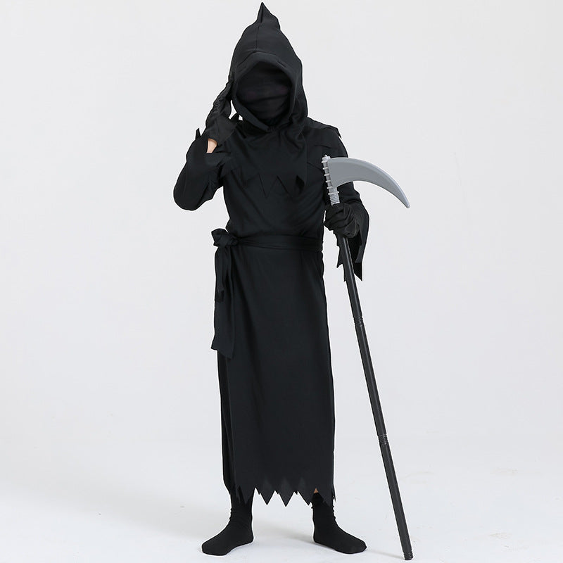Children's Grim Reaper Halloween Costume – Hooded Cosplay Outfit for Boys & Girls