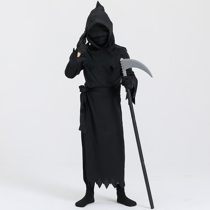 Children's Grim Reaper Halloween Costume – Hooded Cosplay Outfit for Boys & Girls