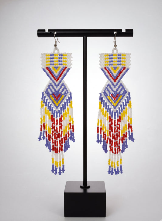 Light Purple Sunset Path Beaded Earrings