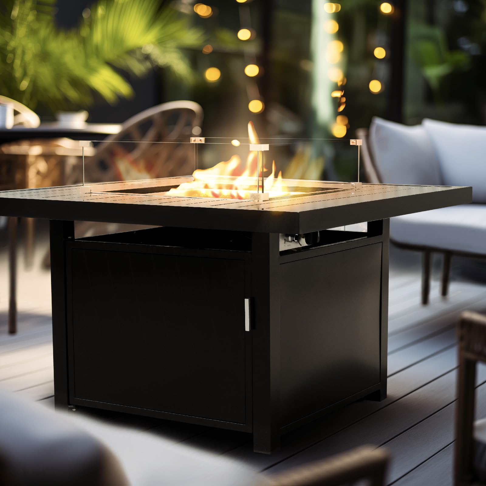 Aluminum Propane 48" Rectangle Outdoor Fire Pit Table - AURABAGS SHOP