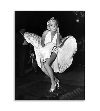 Wandbild – Ikonische Szene von Marilyn im weißen Kleid – Leinwandbild