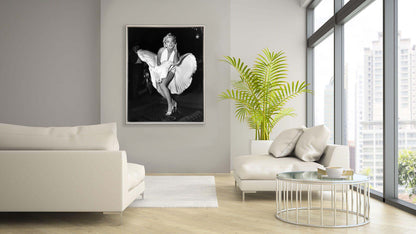 Wandbild – Ikonische Szene von Marilyn im weißen Kleid – Leinwandbild