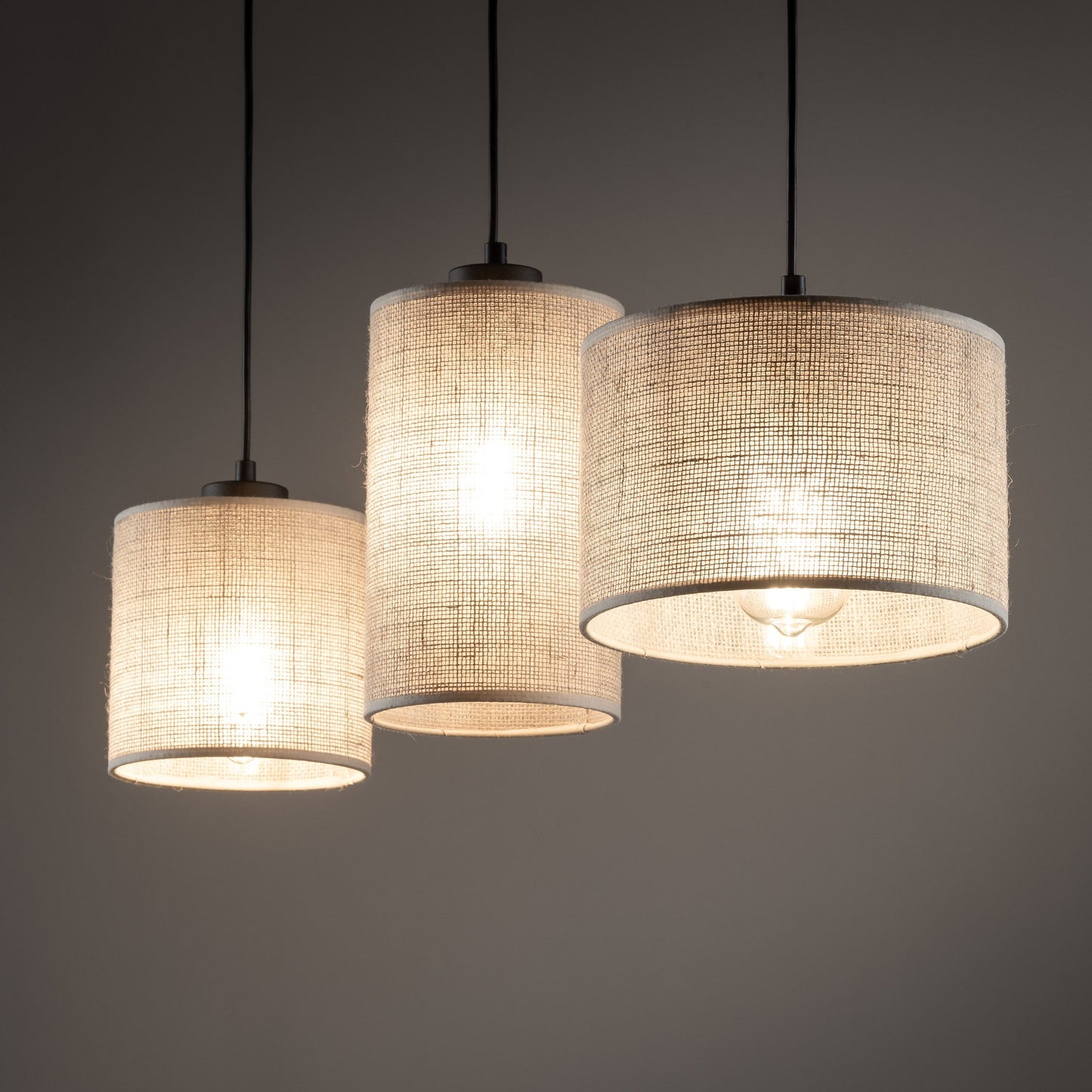 JUTE Natural Pendant  Light 3 - AURABAGS SHOP