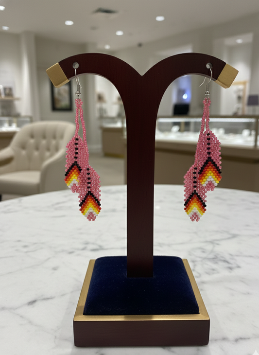 OldTribes™rose pink  Beaded Earrings