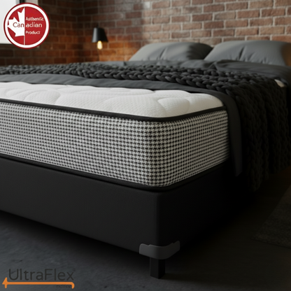 UltraFlex® DreamWeaver Medium Firm Pocket Coil Hybrid Mattress – Canadian-Made Orthopedic Support with Cooling Gel Foam, Quilted Top, Breathable & Hypoallergenic Comfort, Edge Support & Motion Isolation