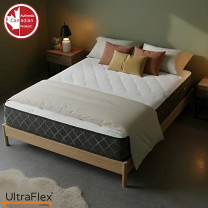 UltraFlex® SUMMIT Federkern-Hybridmatratze – Orthopädische Unterstützung aus kanadischer Herstellung mit kühlendem Gel-Schaum, gesteppter Oberseite, atmungsaktivem & hypoallergenem Komfort, Kantenunterstützung & Bewegungsisolierung