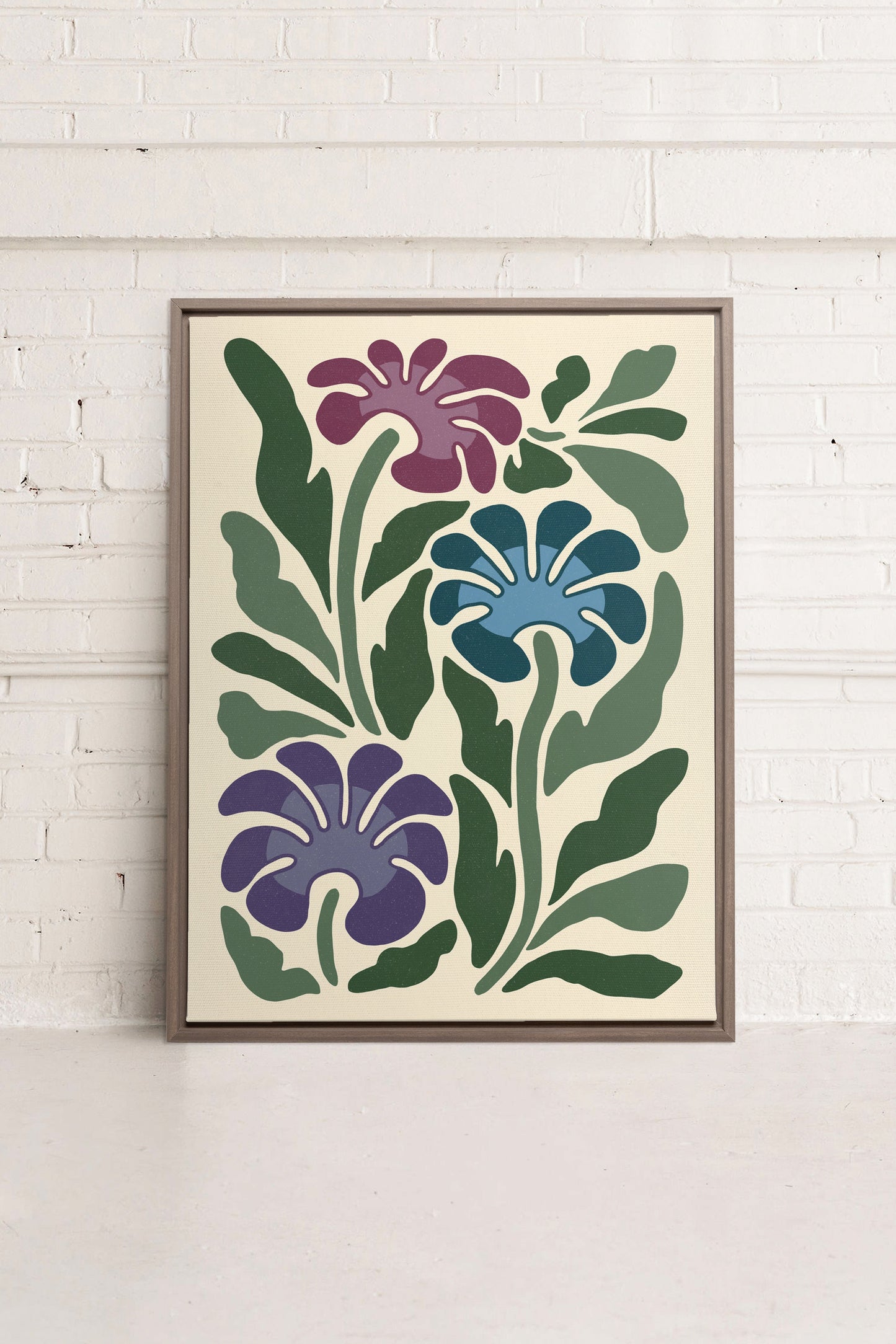 MYSTIC AZURE BLOOMS, Oeuvre sur toile étirée
