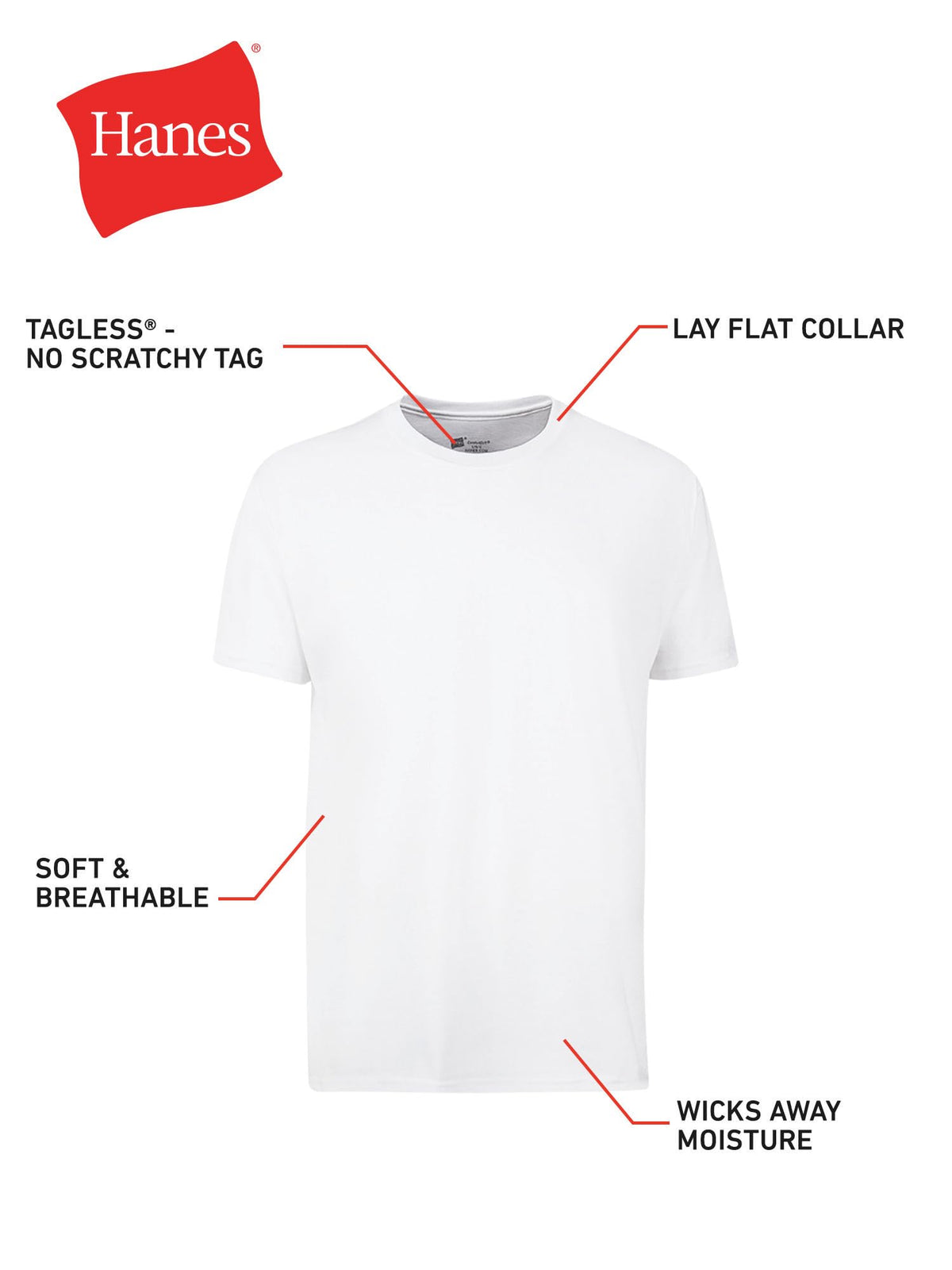 Hanes Men's ComfortSoft 4 Pack Cotton Crewneck T-Shirt, White, Large 🍁 All In One Marketplace Canada