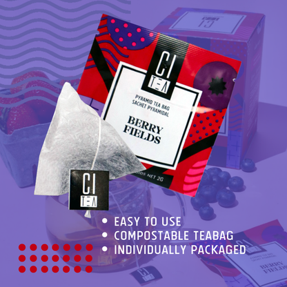 Berry Fields, Berry Tea Pyramid Tea Bags