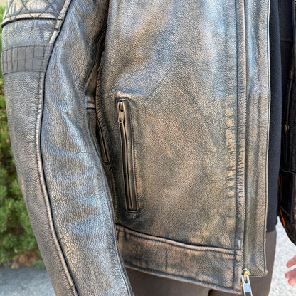 Unik International Men's Reflective Stripe Motorcycle Jacket