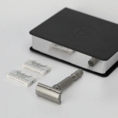 Rockwell T2 Adjustable Twist-To-Open Stainless Steel DE Safety Razor - Matte Silver