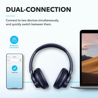 soundcore by Anker Q20i Hybrid Active Noise Cancelling Headphones, Wireless Over-Ear Bluetooth, 40H Long ANC Playtime, Hi-Res Audio, Big Bass, Customize via an App, Transparency Mode, Ideal for Travel 🍁 All In One Marketplace Canada
