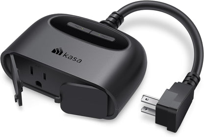 Kasa Smart Outdoor Smart Plug by TP-Link (KP400) - Smart WiFi Outlet with 2 Sockets, IP64 Waterproof, Works with Alexa and Google Home, 2.4GHz WiFi Required, No Hub Required, Sunset & Sunrise Offset 🍁 All In One Marketplace Canada
