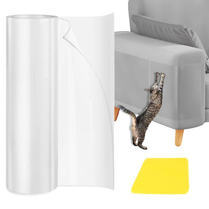 Cat Scratch Protector 11.8" x 118" Self-Adhesive Single Side Furniture Protectors from Cats Scratch, Cat Couch Scratch Protector, Transparent DIY Cutting Anti Scratch Furniture Protector 🍁 All In One Marketplace Canada