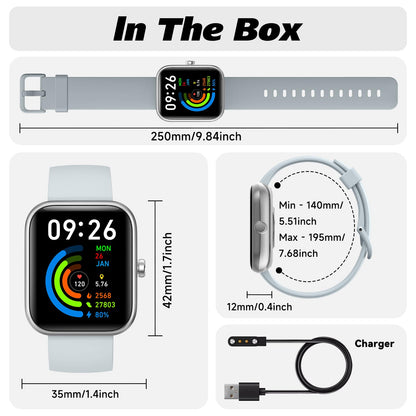 Smart Watch for Men Women with Bluetooth Call, Alexa Built-in, Heart Rate & Sleep Monitor, 1.83" DIY Dial Fitness Watch with 100+ Sport Modes, IP68 Waterproof, Compatible with Android iOS 🍁 All In One Marketplace Canada