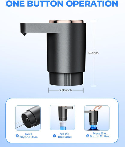 Water Dispenser Pump Water Pump for 5 Gallon Bottles, USB Rechargeable Water Bottle Pump, Portable Water Jug Dispenser for Home, Kitchen, Office, Camping 🍁 All In One Marketplace Canada